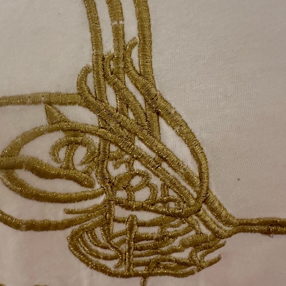 TURKEY T SHIRT NWOT SIZE SMALL GOLD METALLIC EMBROIDERY - Picture 3 of 5